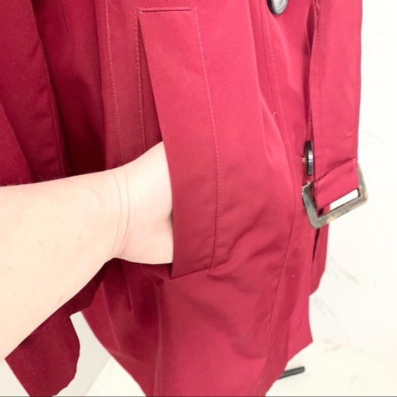 Calvin Klein Trench Coat Red Zip Out Lining XL - Picture 7 of 16